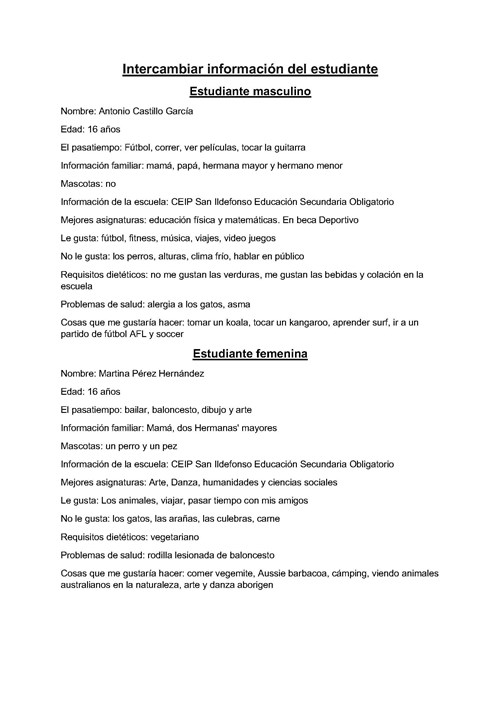 <p>Mi estudiante de intercambio</p>